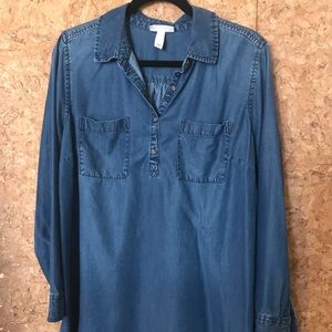Liz Lange Maternity Denim Tunic/blouse